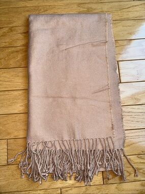 Abercrombie & Fitch Camel Fringed Scarf Wrap